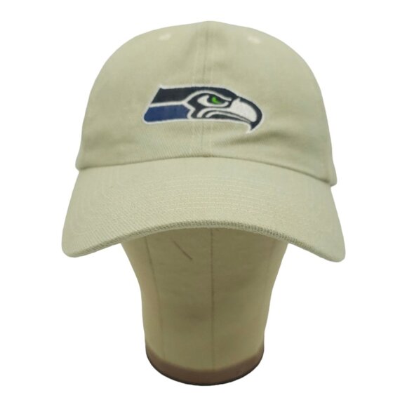 Seattle Seahawks NFL Football Adjustable Size Cap Strapback Baseball Hat Khaki - Picture 9 of 13